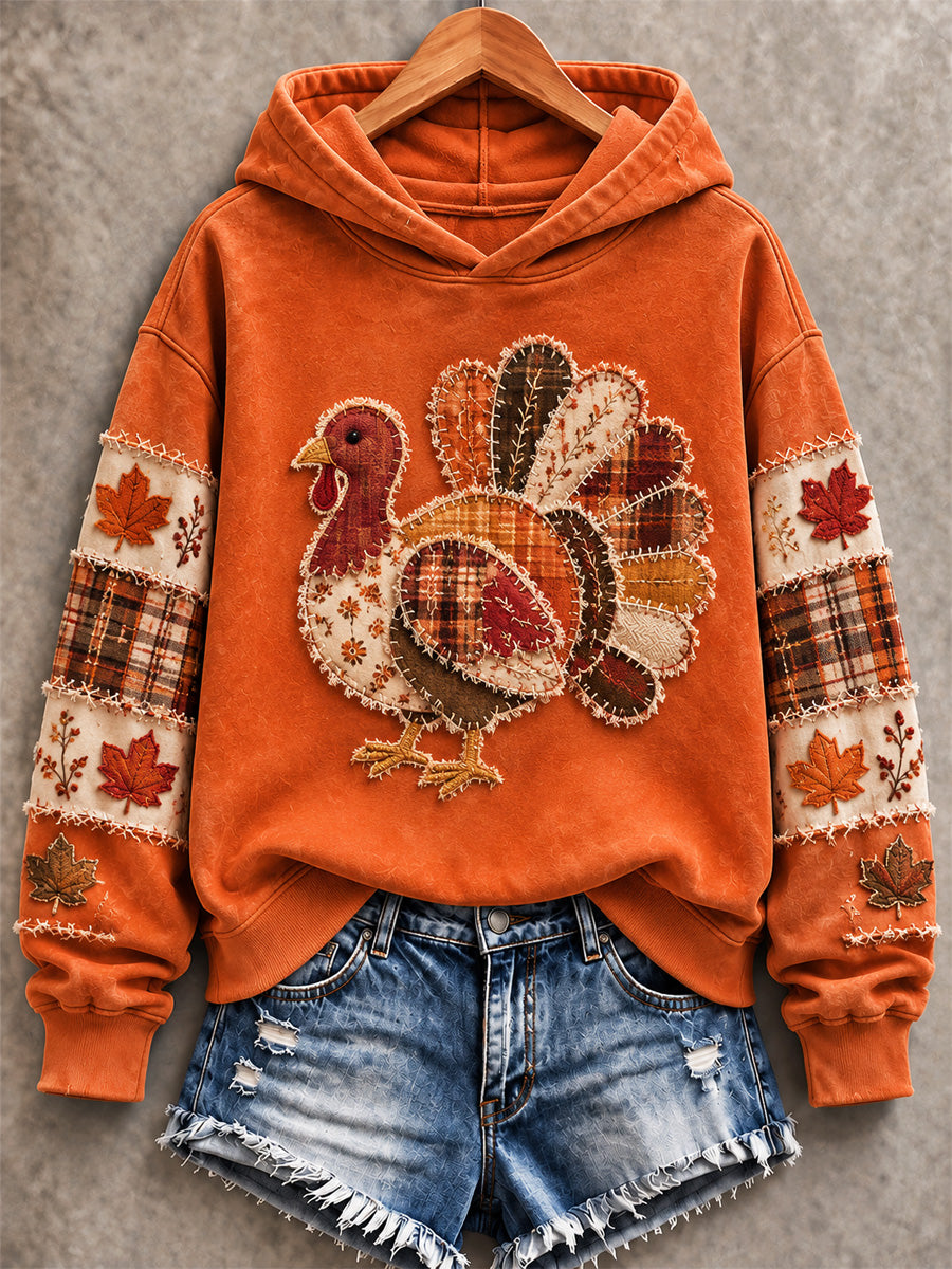 Women's Thanksgiving Turkey Print Hoodie